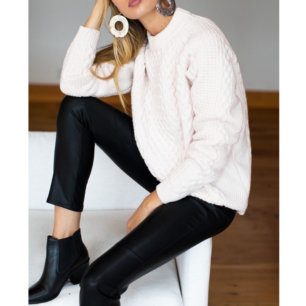 Emerson Fry Vegan Leather Leggings- Black